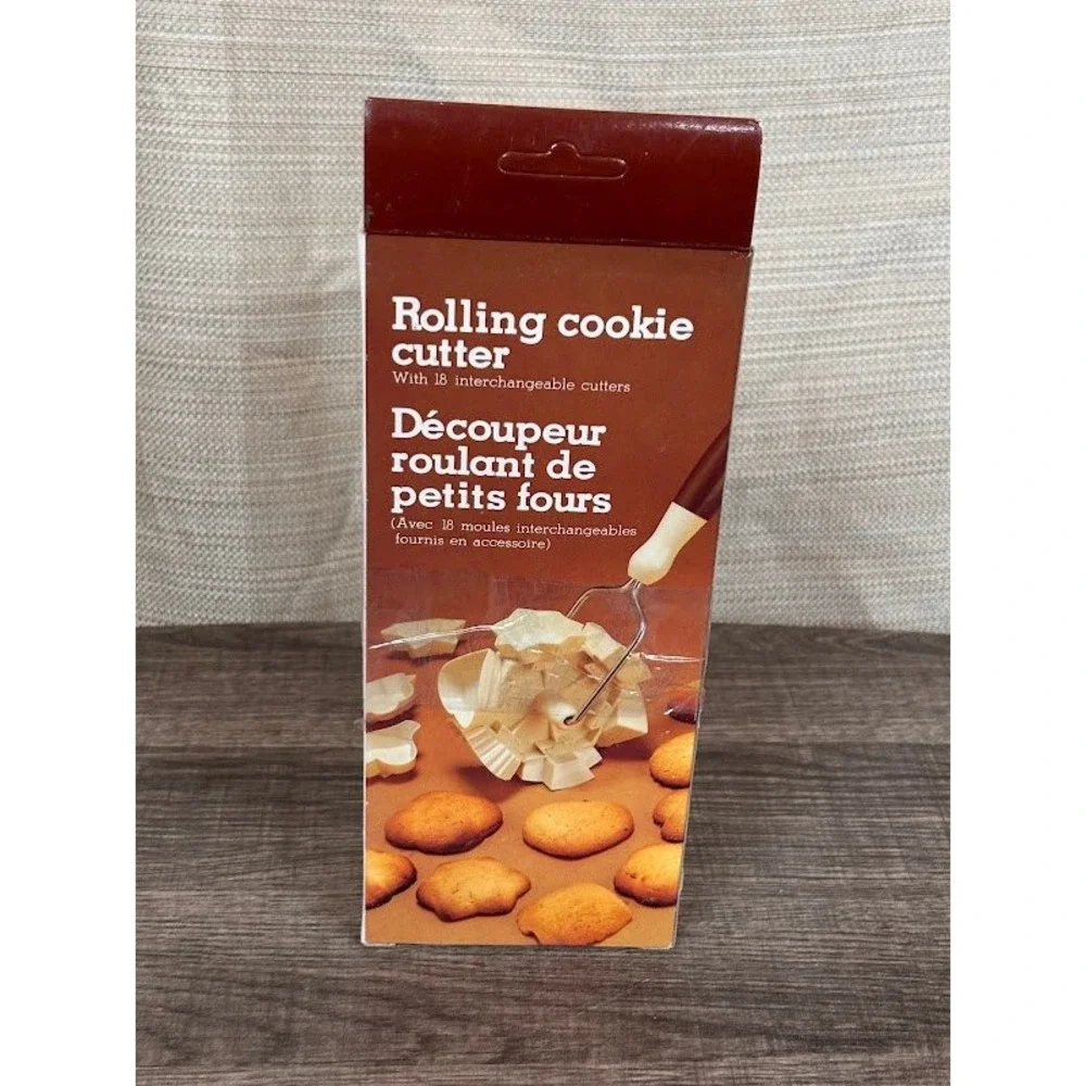 Vintage Rolling Cookie Cutter 18 Interchangeable Shapes Petits Fours 856B 67-340
